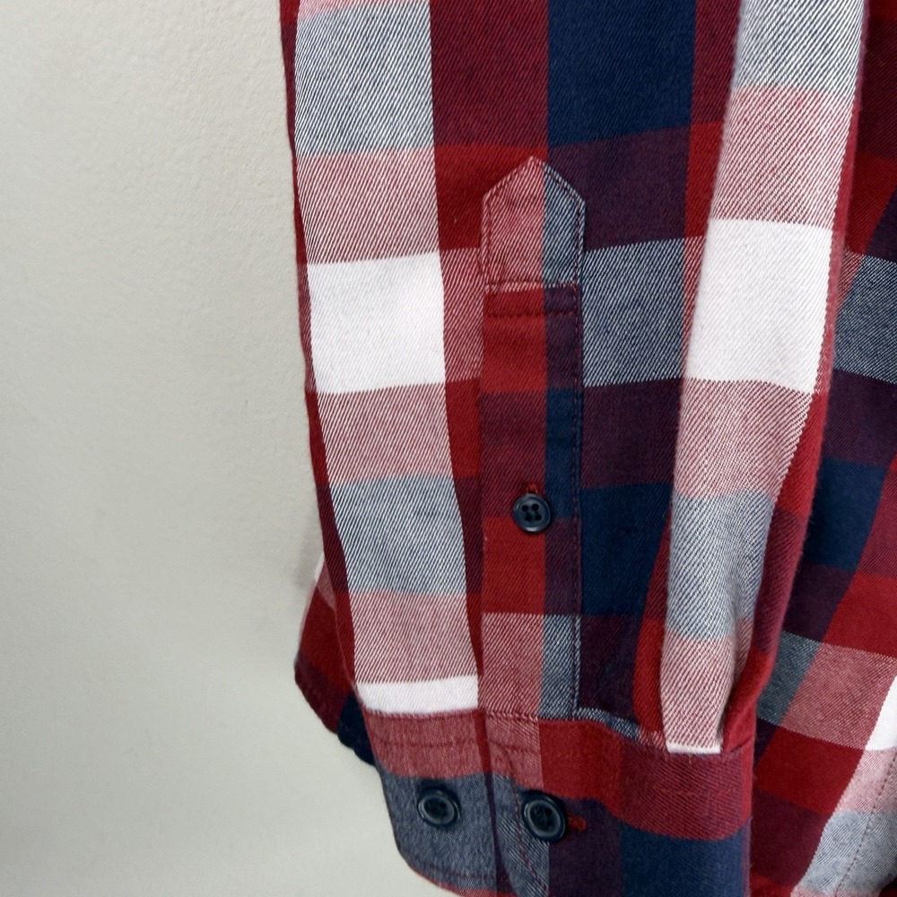 Us Polo Asso Shirt Boys Size 18 Red Blue Plaid Flannel Classic Fit Pocket Preppy - Picture 6 of 11